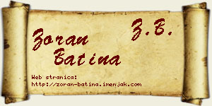 Zoran Batina vizit kartica